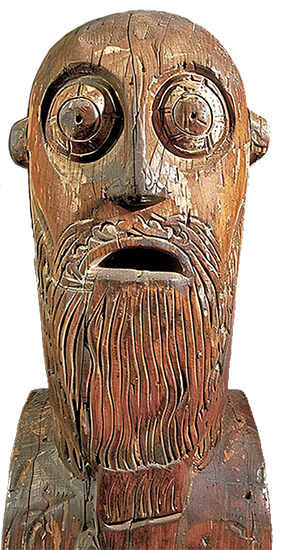carved wooden head