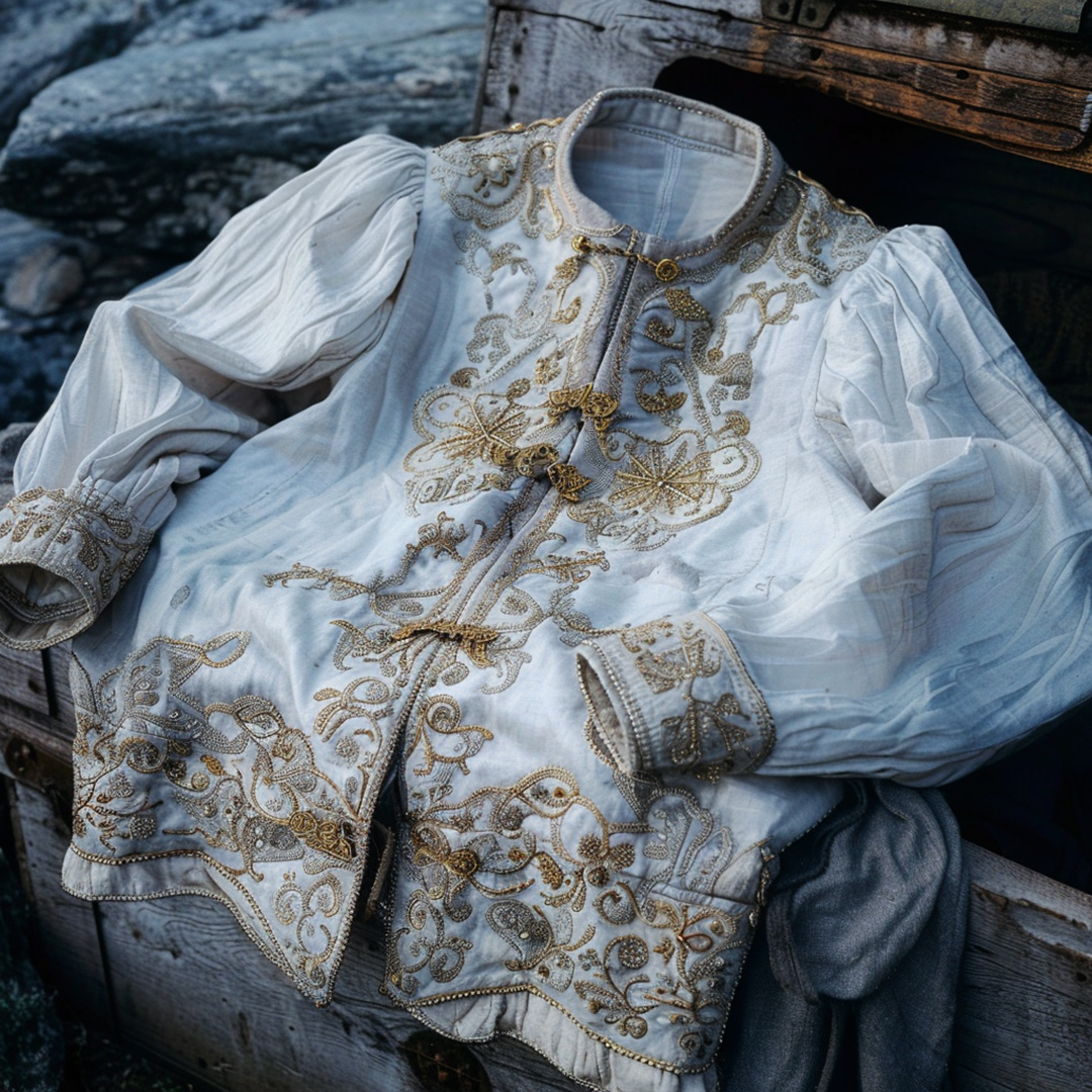 gold embroidered shirt